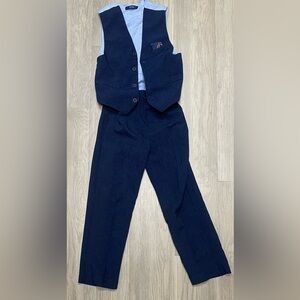 Izod Navy Blue Kids 2 pc Suit With Vest & Pants Boys Size 6